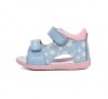 Sandałki skórzane D.D.STEP G075-61329A AERO BLUE na rzepy